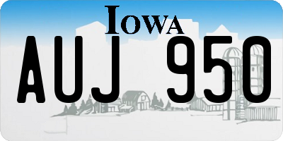 IA license plate AUJ950