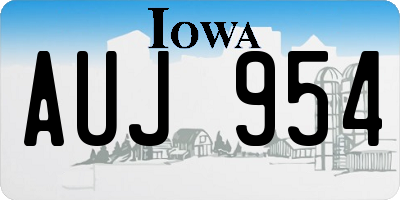 IA license plate AUJ954