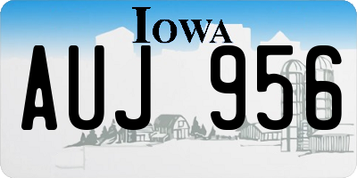 IA license plate AUJ956