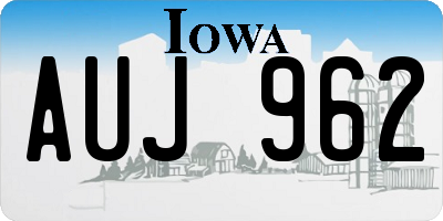 IA license plate AUJ962