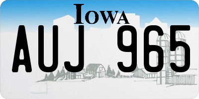 IA license plate AUJ965