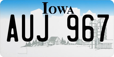 IA license plate AUJ967