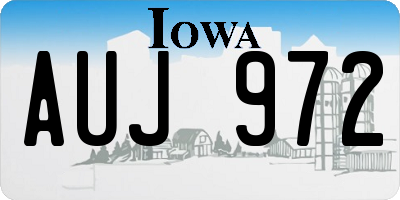 IA license plate AUJ972