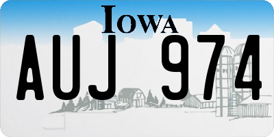 IA license plate AUJ974