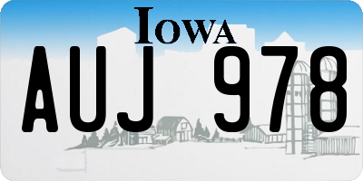 IA license plate AUJ978