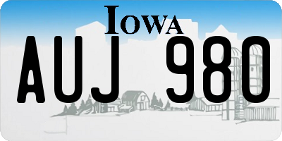 IA license plate AUJ980