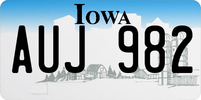 IA license plate AUJ982