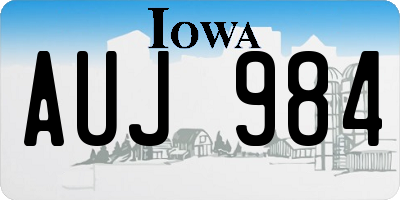 IA license plate AUJ984
