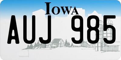 IA license plate AUJ985