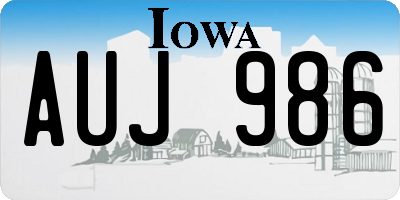 IA license plate AUJ986
