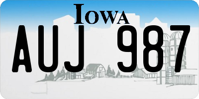 IA license plate AUJ987