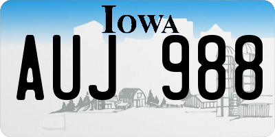 IA license plate AUJ988