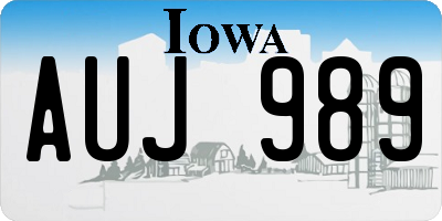 IA license plate AUJ989