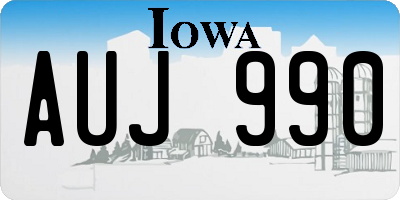 IA license plate AUJ990