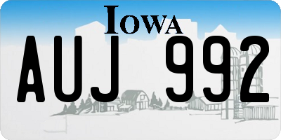 IA license plate AUJ992