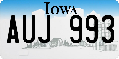IA license plate AUJ993