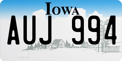 IA license plate AUJ994