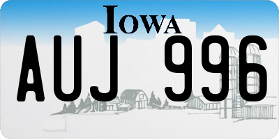 IA license plate AUJ996