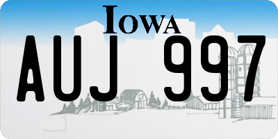 IA license plate AUJ997