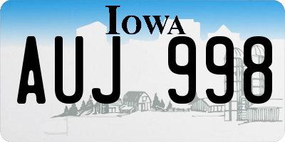 IA license plate AUJ998