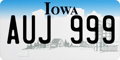 IA license plate AUJ999