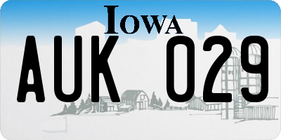 IA license plate AUK029
