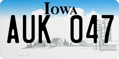 IA license plate AUK047