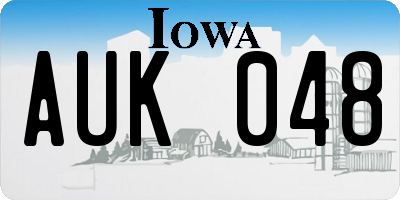 IA license plate AUK048