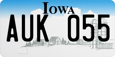 IA license plate AUK055