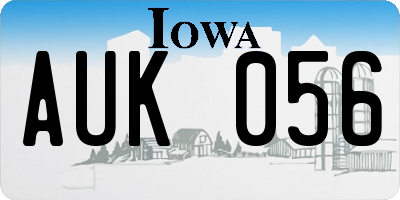 IA license plate AUK056