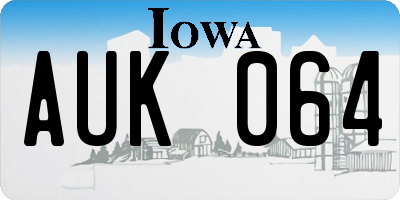 IA license plate AUK064