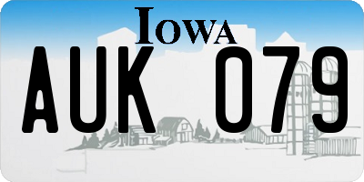 IA license plate AUK079