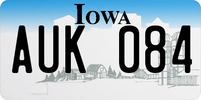IA license plate AUK084