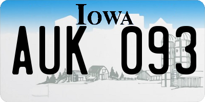 IA license plate AUK093