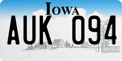 IA license plate AUK094