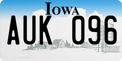 IA license plate AUK096