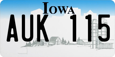 IA license plate AUK115