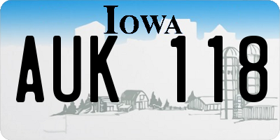 IA license plate AUK118