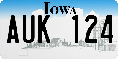 IA license plate AUK124