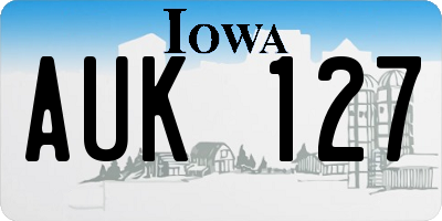 IA license plate AUK127