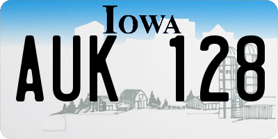 IA license plate AUK128