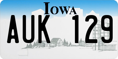 IA license plate AUK129