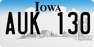 IA license plate AUK130