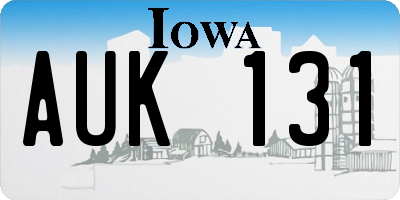 IA license plate AUK131