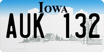IA license plate AUK132