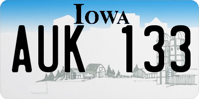IA license plate AUK133