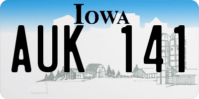 IA license plate AUK141