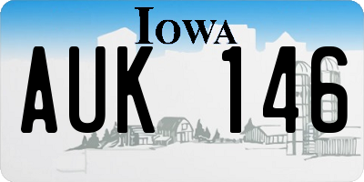 IA license plate AUK146