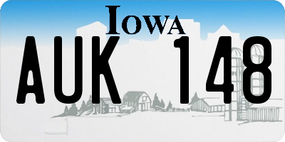 IA license plate AUK148