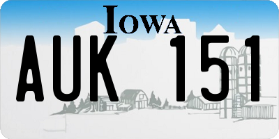 IA license plate AUK151